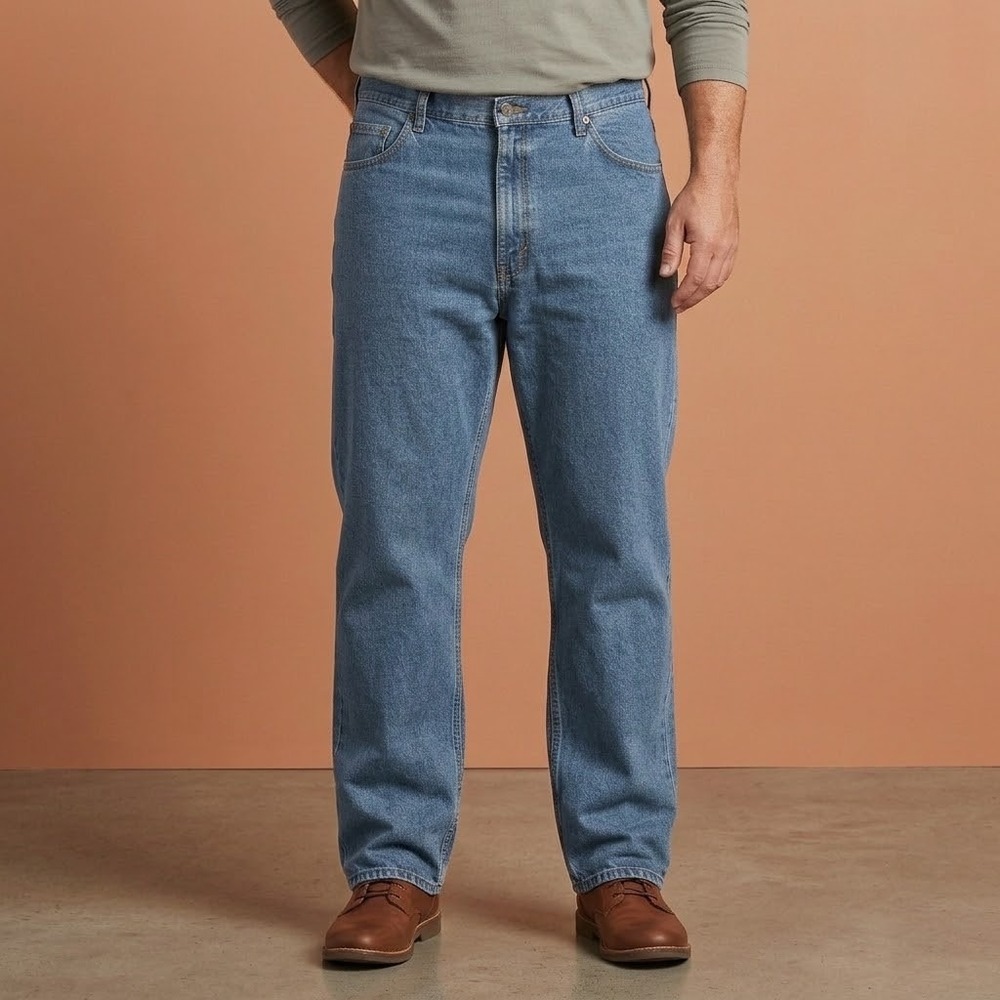 Wrangler Authentic Jeans Men's Relaxed Fit 42x34 Blue‎ Denim
